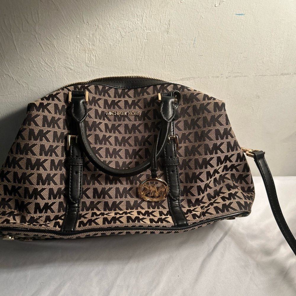 Michael Kors Tan and Black Satchel